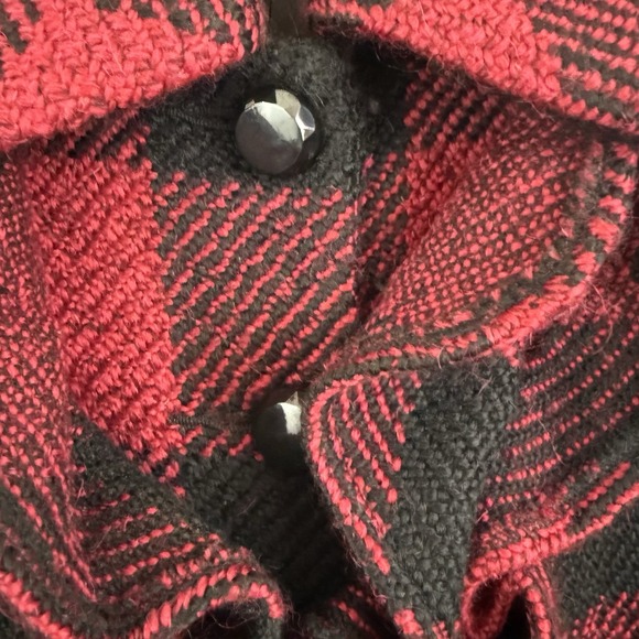 PLENTY Tracy Reese Red Plaid COAT S Buffalo Christmas Anthropologie Holiday - Picture 6 of 16